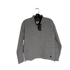 Ogio Gray Pullover Sweater With Side Zippers M Collared Long Sleeve Top For Men